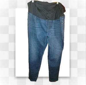 Ingrid & Isabel Maternity Medium Wash Skinny Cropped Jeans Full Panel Size 18